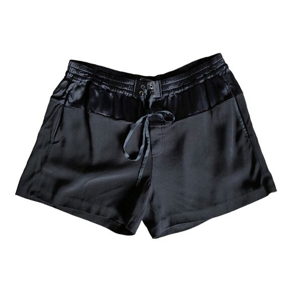 Vince Silky Tie Front Boxer Lounge Black Shorts Medium - Picture 1 of 10
